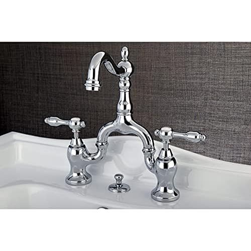  Kingston Brass KS7971TAL 4 3/4 in Spout Reach Bridge Lavatory Faucet with Brass Pop Up, Polished Chrome