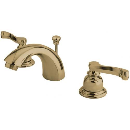  Kingston Brass KB8952FL Royale Mini Widespread Bathroom Faucet with Brass Pop-Up Drain, Polished Brass