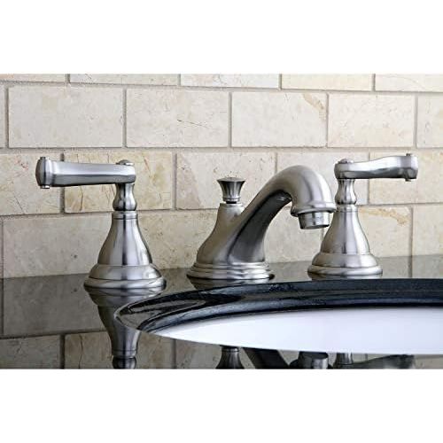  Kingston Brass KS5562FL Regency Widespread Lavatory Faucet with French Lever Handle, Polished Brass