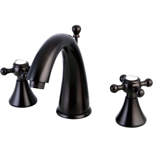  Kingston Brass KS2975BX English Country Widespread Lavatory Faucet, Buckingham Cross Handle, Oil Rubbed Bronze