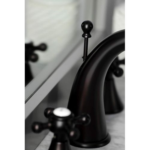  Kingston Brass KS2975BX English Country Widespread Lavatory Faucet, Buckingham Cross Handle, Oil Rubbed Bronze