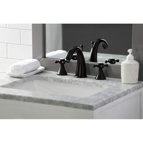  Kingston Brass KS2975BX English Country Widespread Lavatory Faucet, Buckingham Cross Handle, Oil Rubbed Bronze