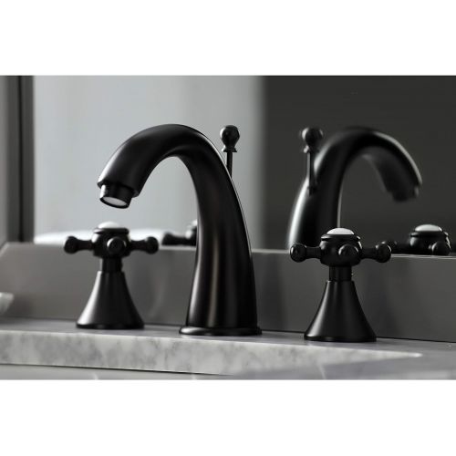  Kingston Brass KS2975BX English Country Widespread Lavatory Faucet, Buckingham Cross Handle, Oil Rubbed Bronze