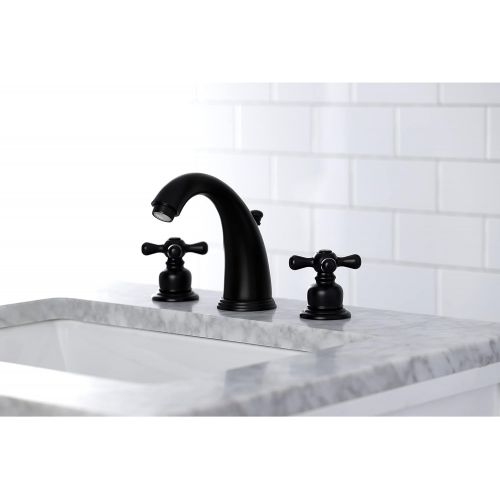  Kingston Brass KB980AX Victorian 8-Inch Widespread Lavatory Faucet, Matte Black