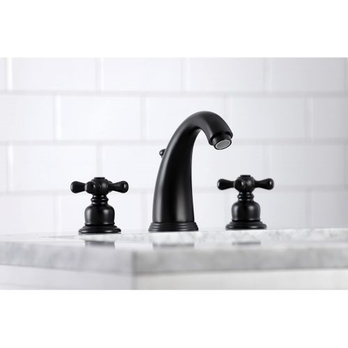  Kingston Brass KB980AX Victorian 8-Inch Widespread Lavatory Faucet, Matte Black