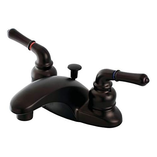  Kingston Brass FB625 4-1/4-Inch in Spout Reach Magellan 4-Inch Centerset Lavatory Faucet with Brass/ABS Pop-Up, Oil Rubbed Bronze