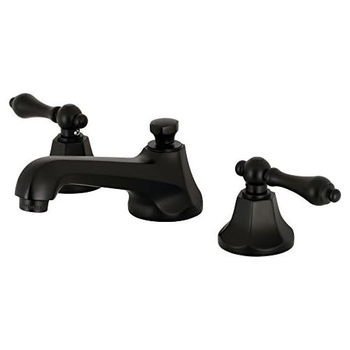  Kingston Brass KS4460AL Metropolitan 8-Inch Widespread Lavatory Faucet with Brass Pop-Up, 5-9/16 Inch in Spout Reach, Matte Black