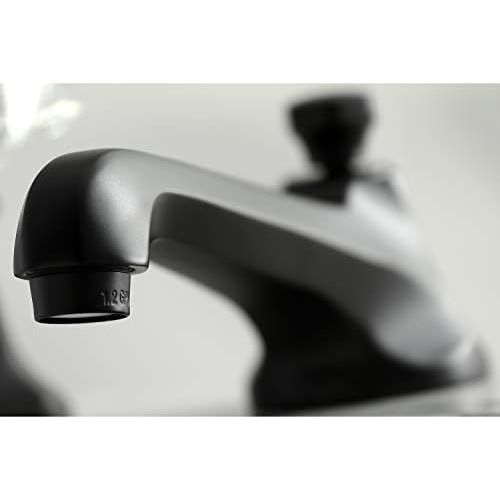  Kingston Brass KS4460AL Metropolitan 8-Inch Widespread Lavatory Faucet with Brass Pop-Up, 5-9/16 Inch in Spout Reach, Matte Black