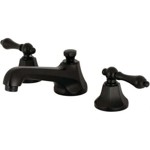  Kingston Brass KS4460AL Metropolitan 8-Inch Widespread Lavatory Faucet with Brass Pop-Up, 5-9/16 Inch in Spout Reach, Matte Black