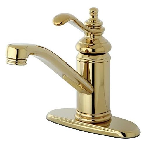  Kingston Brass KS3402TL Templeton 4-Inch Single Handle Centerset Lavatory Faucet with Push Up Drain, Polished Brass