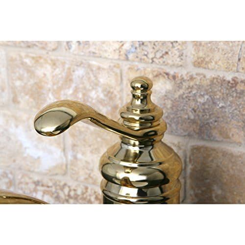  Kingston Brass KS3402TL Templeton 4-Inch Single Handle Centerset Lavatory Faucet with Push Up Drain, Polished Brass