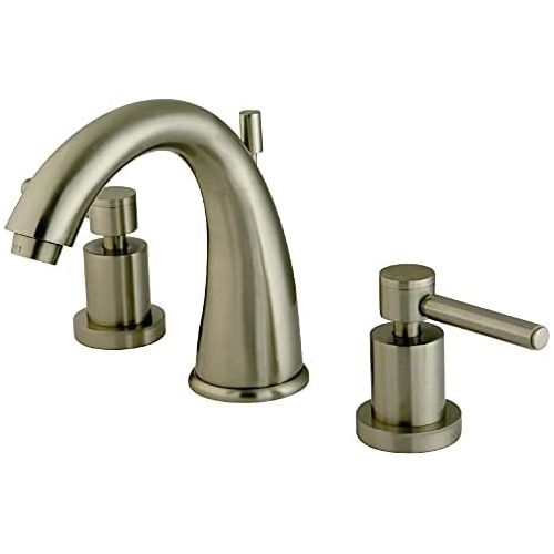  Kingston Brass KS2968DL Concord Widespread Lavatory Faucet with Brass Pop-Up,5.5-Inch Spout Reach,Satin Nickel