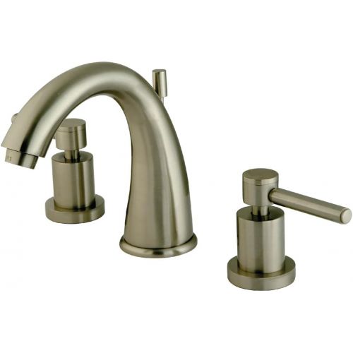  Kingston Brass KS2968DL Concord Widespread Lavatory Faucet with Brass Pop-Up,5.5-Inch Spout Reach,Satin Nickel