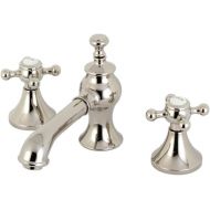 Kingston Brass KC7066BX English Country 8-Inch Widespread Bathroom Faucet with Brass Pop-Up, Polished Nickel