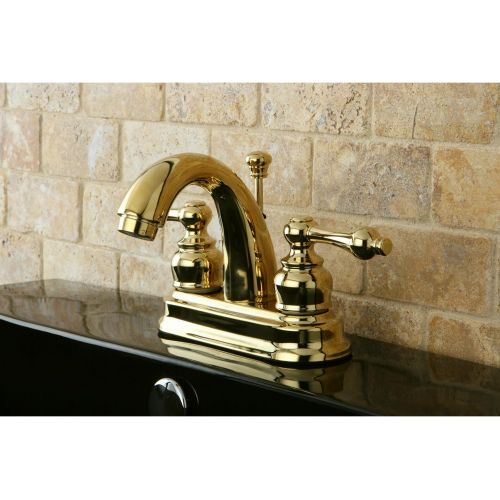  Kingston Brass KB5612AL Restoration 4-Inch Centerset Lavatory Faucet, Polished Brass