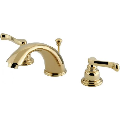  Kingston Brass KB962FL Royale Widespread Lavatory Faucet, Polished Brass