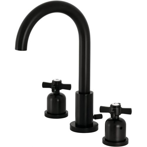  Kingston Brass FSC8920ZX Millennium 8-Inch Widespread Lavatory Faucet with Brass Pop-Up, 5-3/8 Inch in Spout Reach, Matte Black