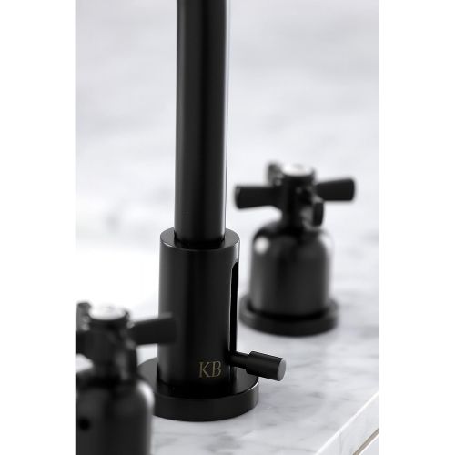  Kingston Brass FSC8920ZX Millennium 8-Inch Widespread Lavatory Faucet with Brass Pop-Up, 5-3/8 Inch in Spout Reach, Matte Black