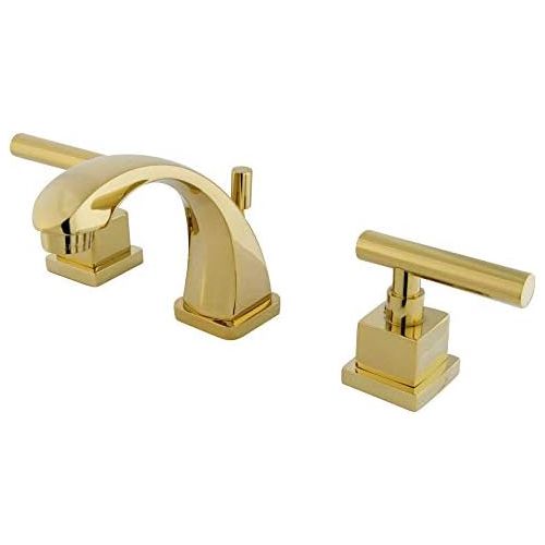  Kingston Brass KS4942CQL Claremont Mini Widespread Lavatory Faucet with Brass Pop-Up, Polished Brass,4-Inch Adjustable Center