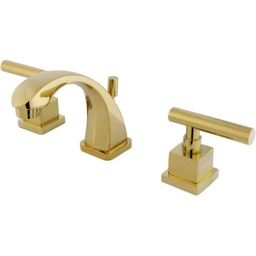  Kingston Brass KS4942CQL Claremont Mini Widespread Lavatory Faucet with Brass Pop-Up, Polished Brass,4-Inch Adjustable Center