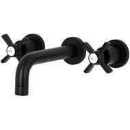 Kingston Brass KS8120ZX Millennium 8-Inch Center Wall Mount Bathroom Faucet, Matte Black