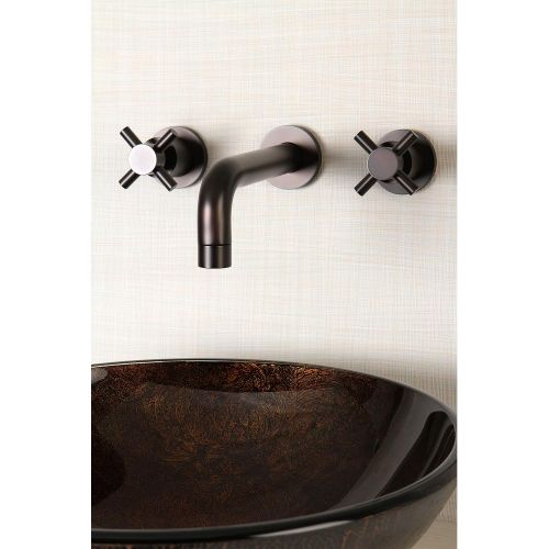  Kingston Brass KS8125DX Wall Mount Bathroom Faucet, Oil Rubbed Bronze