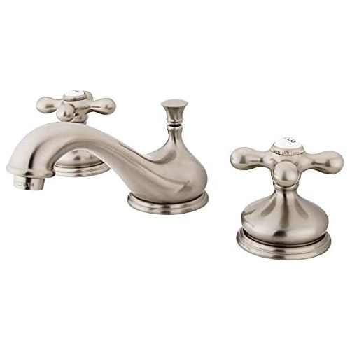  Kingston Brass KS1167AX 8 in. Widespread Bathroom Faucet, Brushed Brass