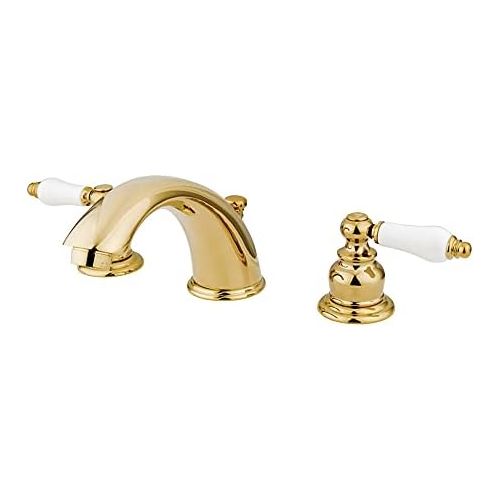 Kingston Brass KB972B Victorian Widespread Lavatory Faucet, 8-Inch Adjustable Center, Polished Brass