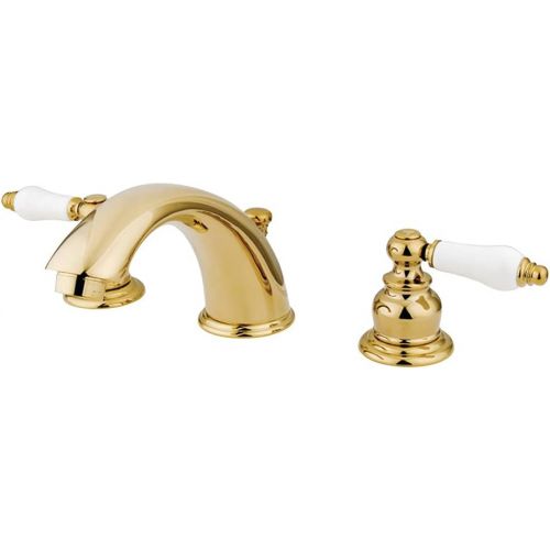  Kingston Brass KB972B Victorian Widespread Lavatory Faucet, 8-Inch Adjustable Center, Polished Brass