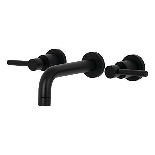  Kingston Brass KS8120DL Concord 8-Inch Center Wall Mount Bathroom Faucet, Matte Black