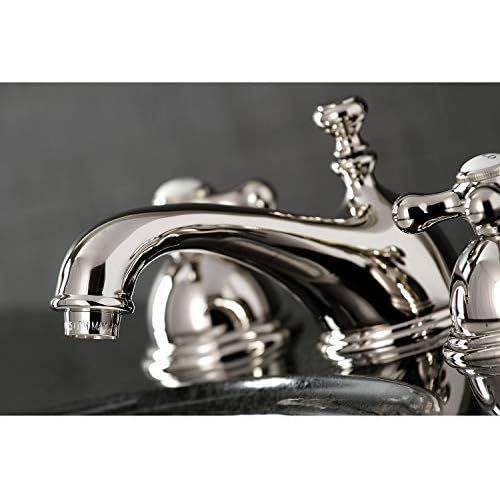  Kingston Brass KS3966AX Restoration 8 Widespread Lavatory Faucet, Polished Nickel