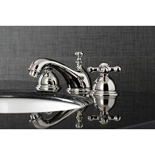  Kingston Brass KS3966AX Restoration 8 Widespread Lavatory Faucet, Polished Nickel