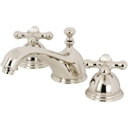  Kingston Brass KS3966AX Restoration 8 Widespread Lavatory Faucet, Polished Nickel