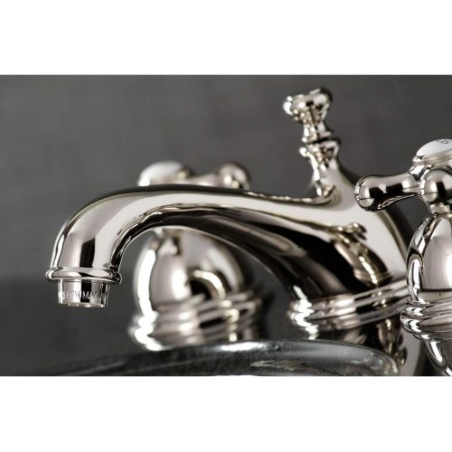  Kingston Brass KS3966AX Restoration 8 Widespread Lavatory Faucet, Polished Nickel