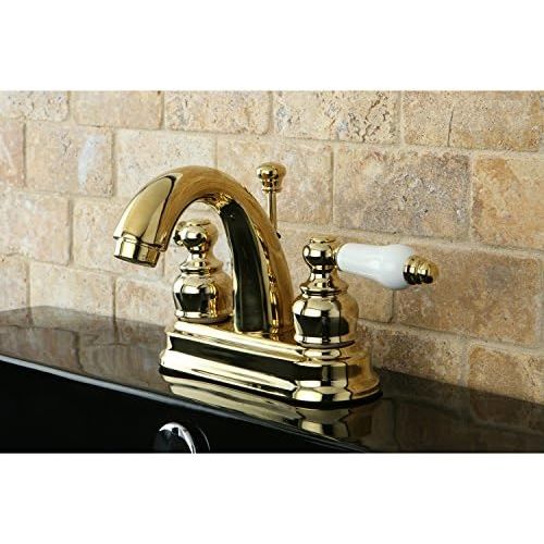  Kingston Brass KB5612PL Restoration 4-Inch Centerset Lavatory Faucet, Polished Brass