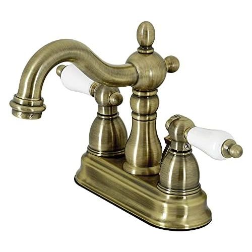  Kingston Brass KB1603PL 4 in. Centerset Bathroom Faucet, Antique Brass,4-Inch Center