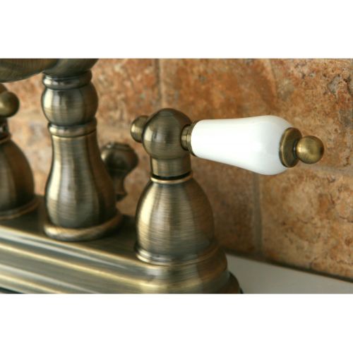  Kingston Brass KB1603PL 4 in. Centerset Bathroom Faucet, Antique Brass,4-Inch Center