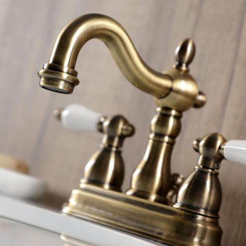  Kingston Brass KB1603PL 4 in. Centerset Bathroom Faucet, Antique Brass,4-Inch Center