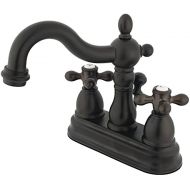 Kingston Brass KB1605AX Heritage 4-Inch Centerset Lavatory Faucet with Metal Cross Handle, Oil Rubbed Bronze