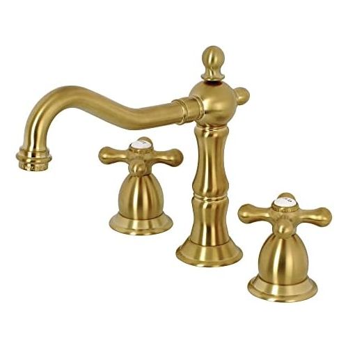  Kingston Brass KS1977AX 8 in. Widespread Bathroom Faucet, Brushed Brass