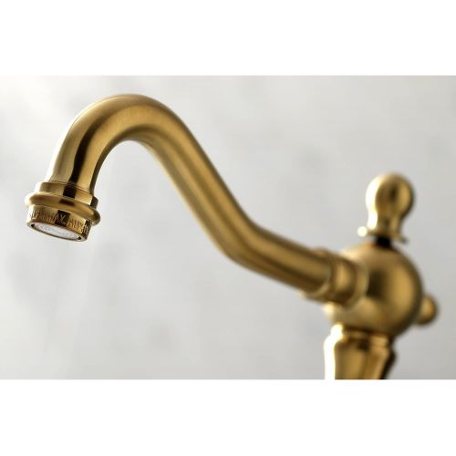  Kingston Brass KS1977AX 8 in. Widespread Bathroom Faucet, Brushed Brass