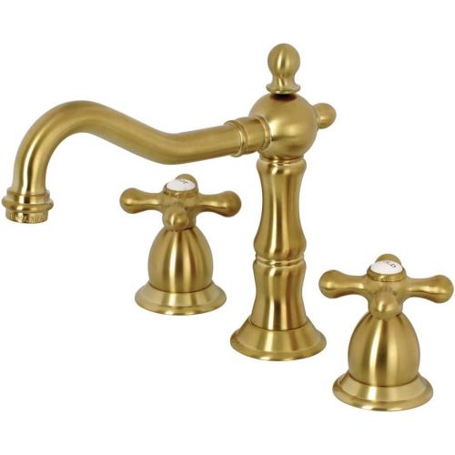  Kingston Brass KS1977AX 8 in. Widespread Bathroom Faucet, Brushed Brass