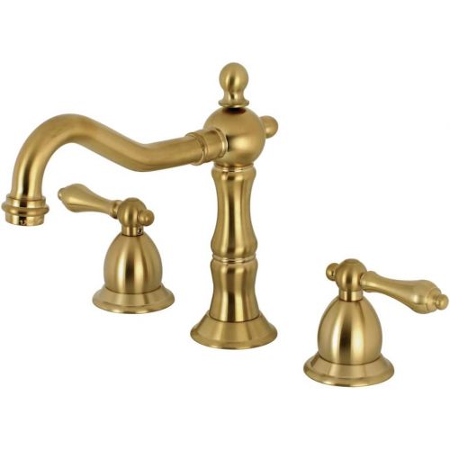  Kingston Brass KS1977AL 8 in. Widespread Bathroom Faucet, Brushed Brass