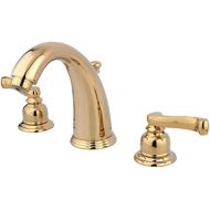 Kingston Brass KB982FL Royale Widespread Lavatory Faucet with Brass Pop-Up, Polished Brass,8-Inch Adjustable Center