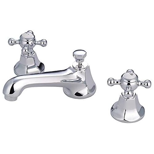  Kingston Brass KS4461BX Metropolitan Widespread Lavatory Faucet with Metal Cross Handle, Polished Chrome