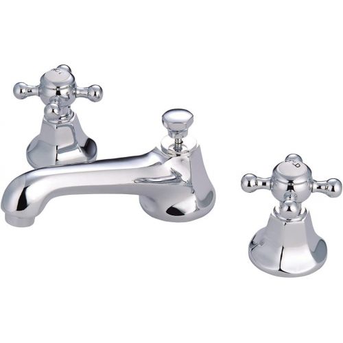  Kingston Brass KS4461BX Metropolitan Widespread Lavatory Faucet with Metal Cross Handle, Polished Chrome