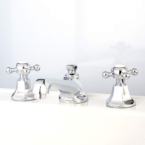  Kingston Brass KS4461BX Metropolitan Widespread Lavatory Faucet with Metal Cross Handle, Polished Chrome