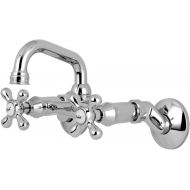 Kingston Brass KS212C Kingston Two-Handle Wall Mount Bar Faucet, Polished Chrome