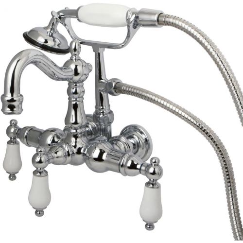  Kingston Brass CC1011T5 Heritage Vintage 3-38-Inch Leg Tub Filler with Hand Shower, Oil Rubbed Bronze