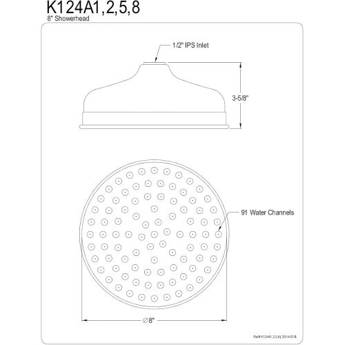  Kingston Brass K124A5 Victorian Raindrop Showerhead, Oil Rubbed Bronze